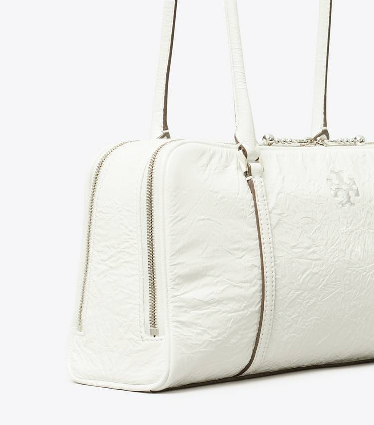 Small Crinkle Leather Marshmallow Satchel White Tory Burch Women Shoulder Bags - Image 4