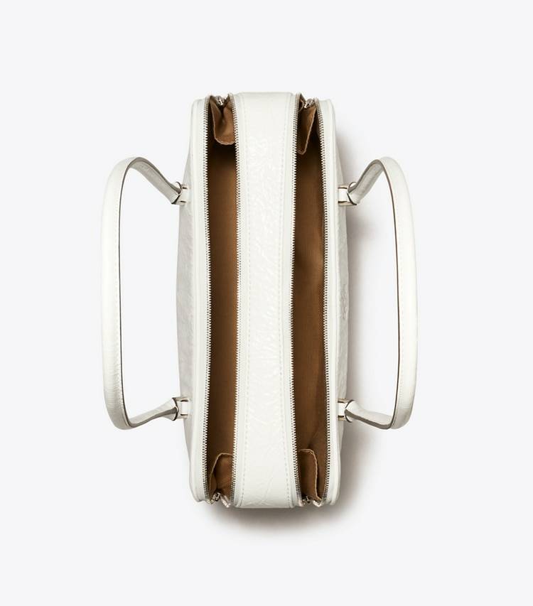 Small Crinkle Leather Marshmallow Satchel White Tory Burch Women Shoulder Bags - Image 5