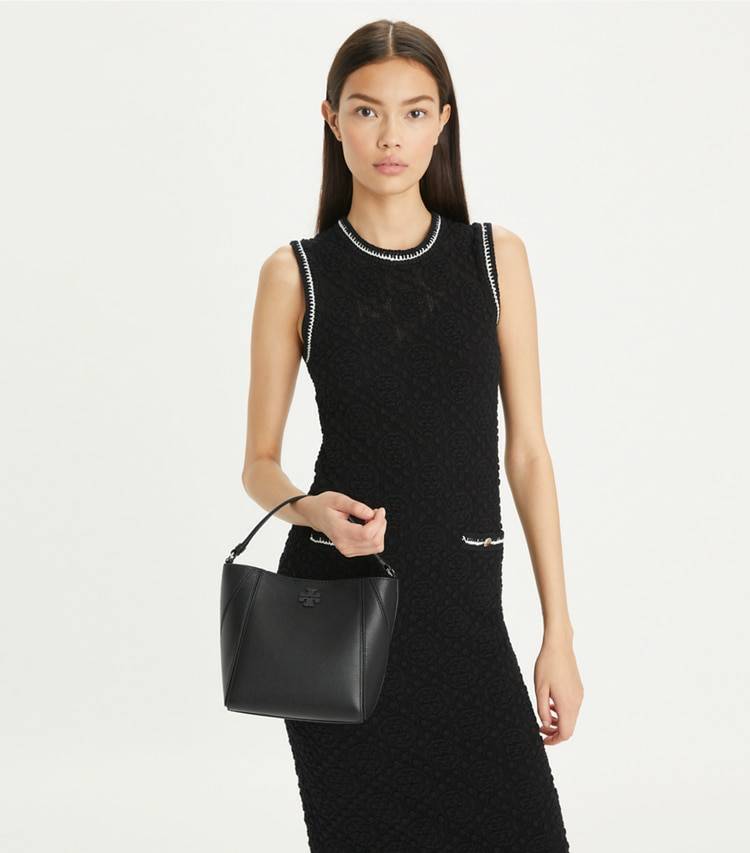 Small Mcgraw Bucket Bag Tory Burch Women Black Crossbody Bags - Image 2