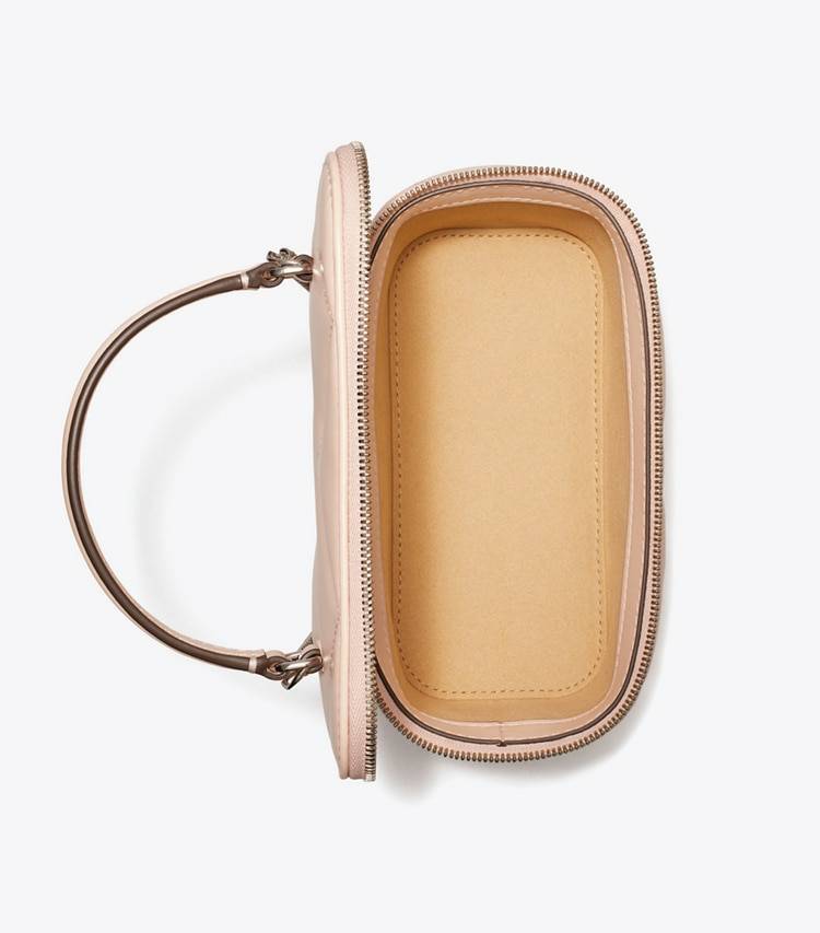 Soft Pink Tory Burch Mini Bags Kira Diamond Quilt Vanity Case Women - Image 5