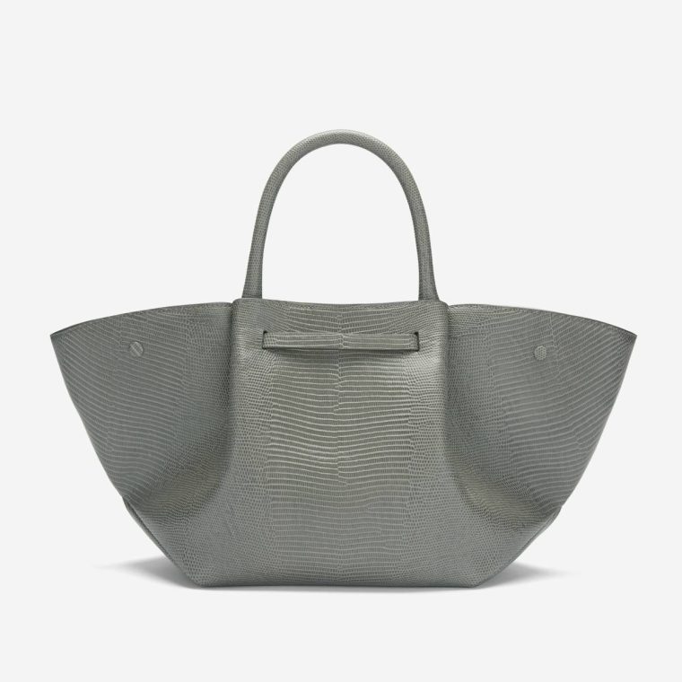 Stone Grey Lizard-Effect The Midi New York Crossbody Bags Demellier Women - Image 3
