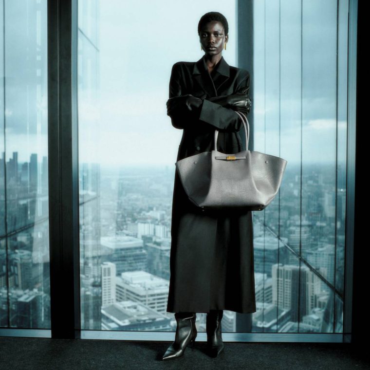 Stone Grey Lizard-Effect The New York Women Demellier Shoulder Bags - Image 2