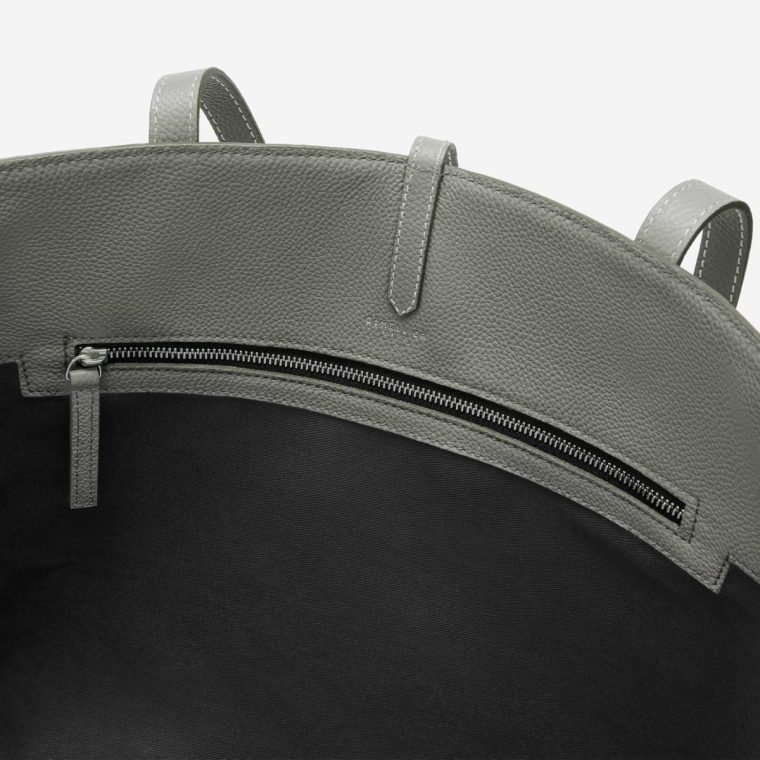 Stone Grey Small Grain Ecru Stitching Women Shoulder Bags Demellier The Tokyo Tote - Image 5