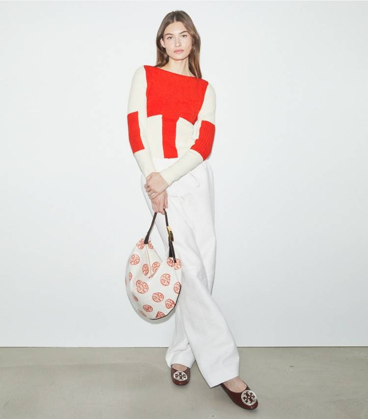 T Monogram Balloon Bag White / Pepperoncini Hobo Bags Tory Burch Women - Image 2