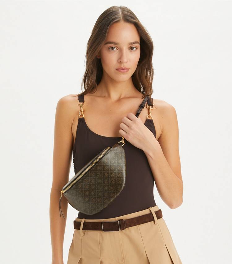 T Monogram Coated Canvas Belt Bag Women Tory Burch Belt Bags French Press - Image 2