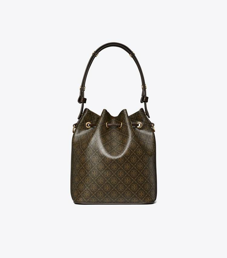 T Monogram Coated Canvas Bucket Bag Tory Burch French Press Women Crossbody Bags - Image 5