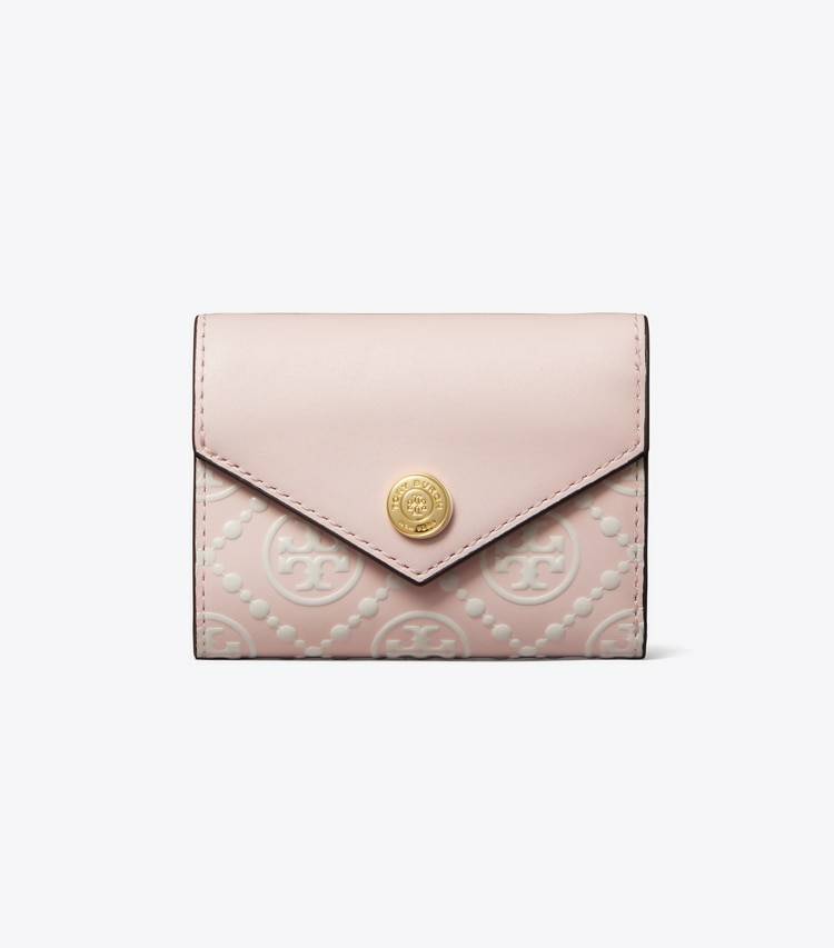 T Monogram Contrast Embossed Small Envelope Wallet Powder Pink / New Cream Women Tory Burch Wallets - Image 2
