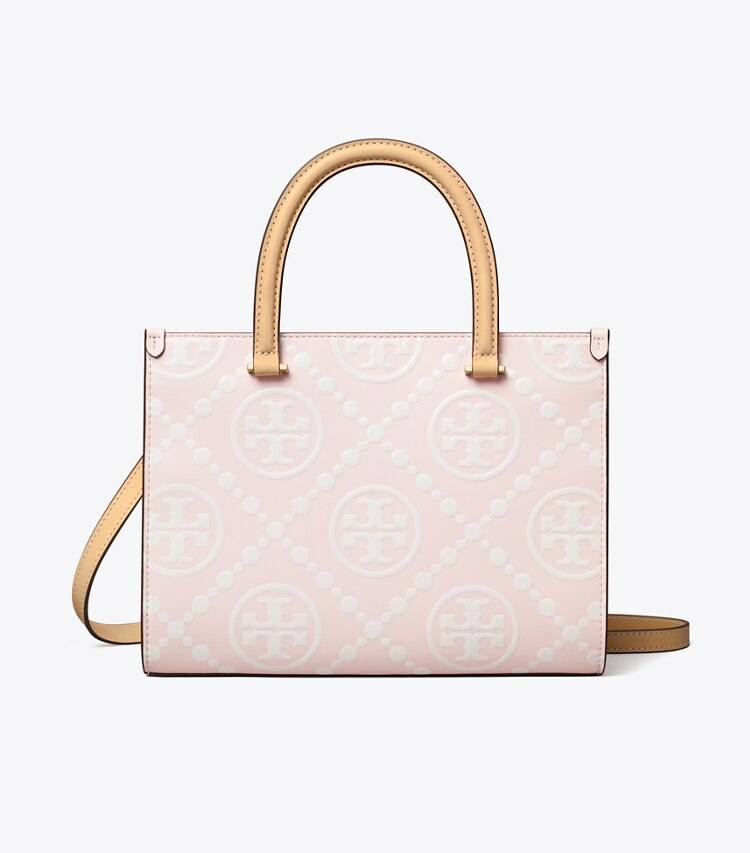 T Monogram Contrast Embossed Top-Handle Tote Tote Bags Powder Pink Tory Burch Women - Image 2
