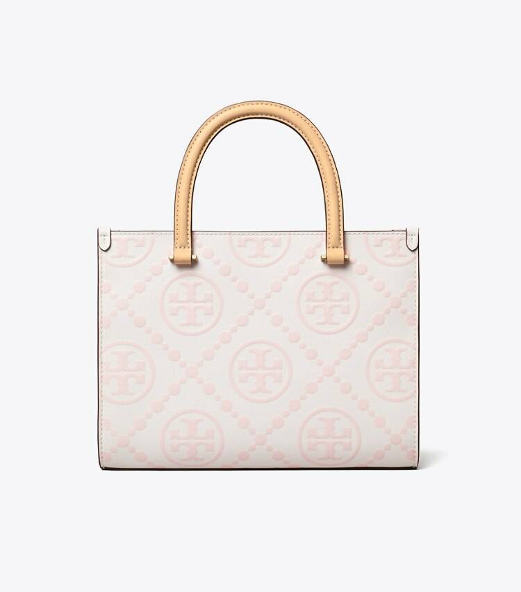 T Monogram Contrast Embossed Top-Handle Tote Tote Bags Powder Pink Tory Burch Women - Image 3