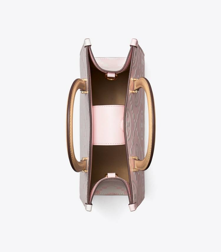 T Monogram Contrast Embossed Top-Handle Tote Tote Bags Powder Pink Tory Burch Women - Image 5