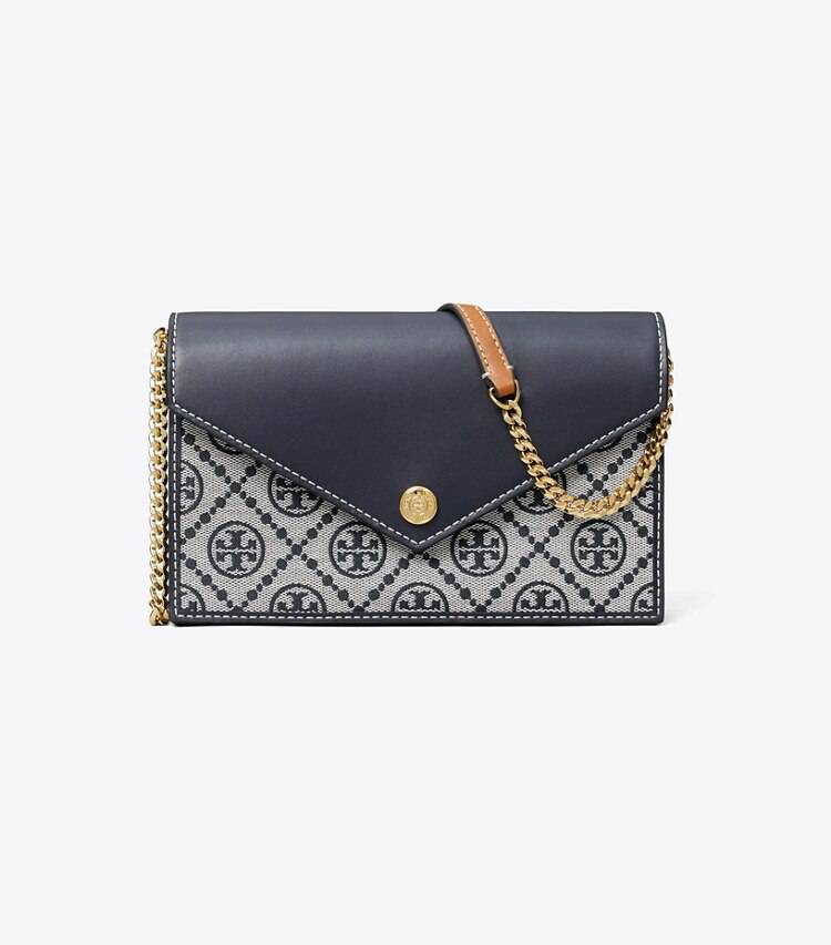 T Monogram Envelope Chain Wallet Tory Burch Women Mini Bags Tory Navy - Image 3