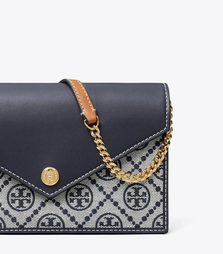 T Monogram Envelope Chain Wallet Tory Burch Women Mini Bags Tory Navy - Image 4