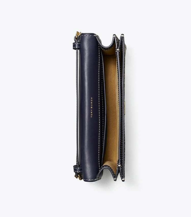 T Monogram Envelope Chain Wallet Tory Burch Women Mini Bags Tory Navy - Image 5