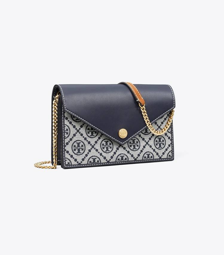 T Monogram Envelope Chain Wallet Tory Burch Women Mini Bags Tory Navy