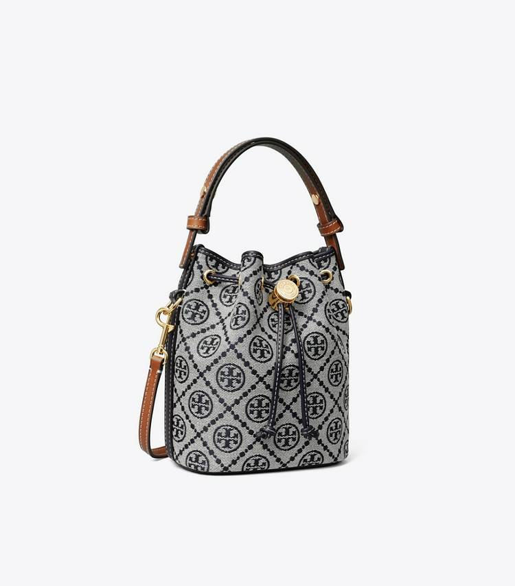 T Monogram Mini Bucket Bag Women Crossbody Bags Tory Burch Tory Navy