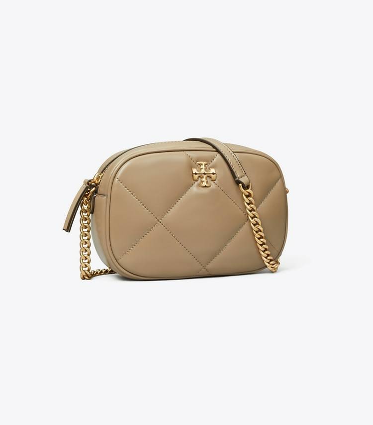 Taupe Oak Kira Diamond Quilt Camera Bag Crossbody Bags Women Tory Burch