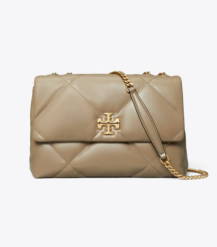 Taupe Oak Women Shoulder Bags Kira Diamond Quilt Convertible Shoulder Bag Tory Burch - Image 5