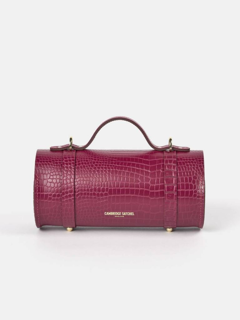 The Bowls Bag - Magenta Croc Crossbody Cambridge Satchel Women - Image 2