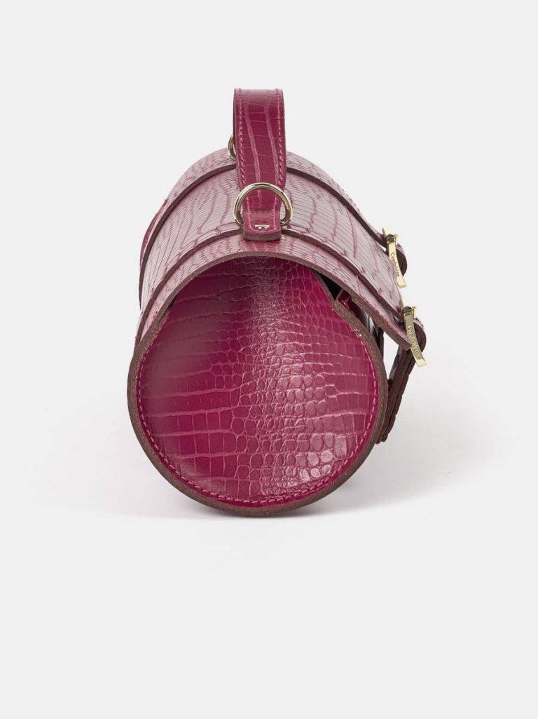 The Bowls Bag - Magenta Croc Crossbody Cambridge Satchel Women - Image 3