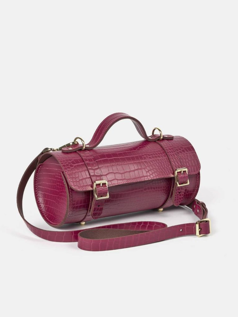 The Bowls Bag - Magenta Croc Crossbody Cambridge Satchel Women - Image 4