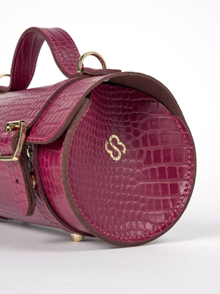 The Bowls Bag - Magenta Croc Crossbody Cambridge Satchel Women - Image 5