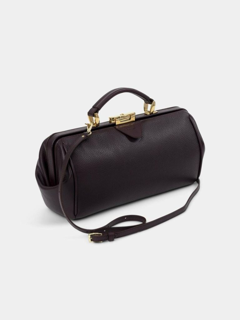 The Doctor's Bag -Bordeaux Calf Grain Cambridge Satchel Handbags Women - Image 3