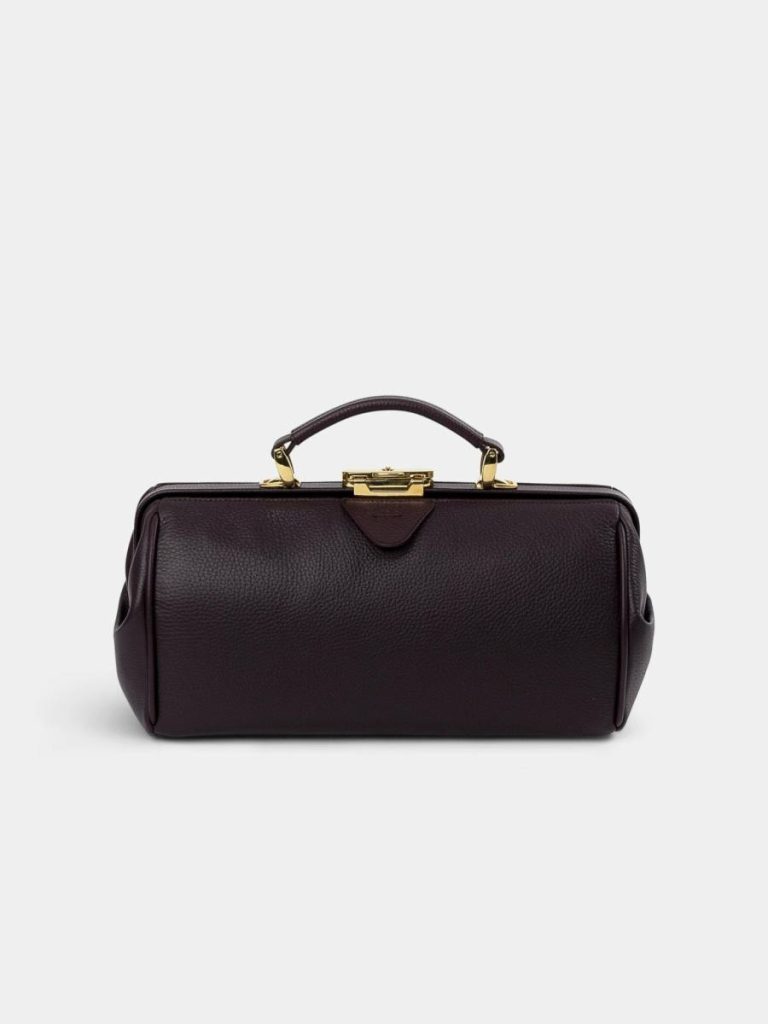 The Doctor's Bag -Bordeaux Calf Grain Cambridge Satchel Handbags Women