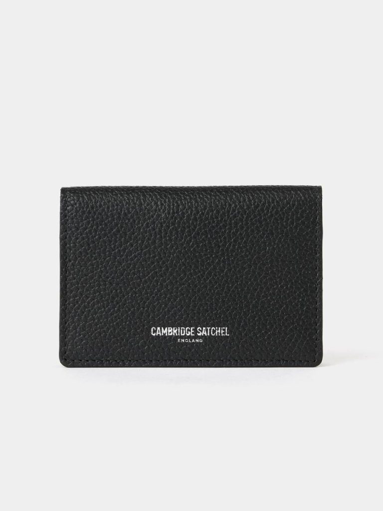 The Double Credit Card Holder - Black With Tartan Madras Grain Women Cambridge Satchel Crossbody