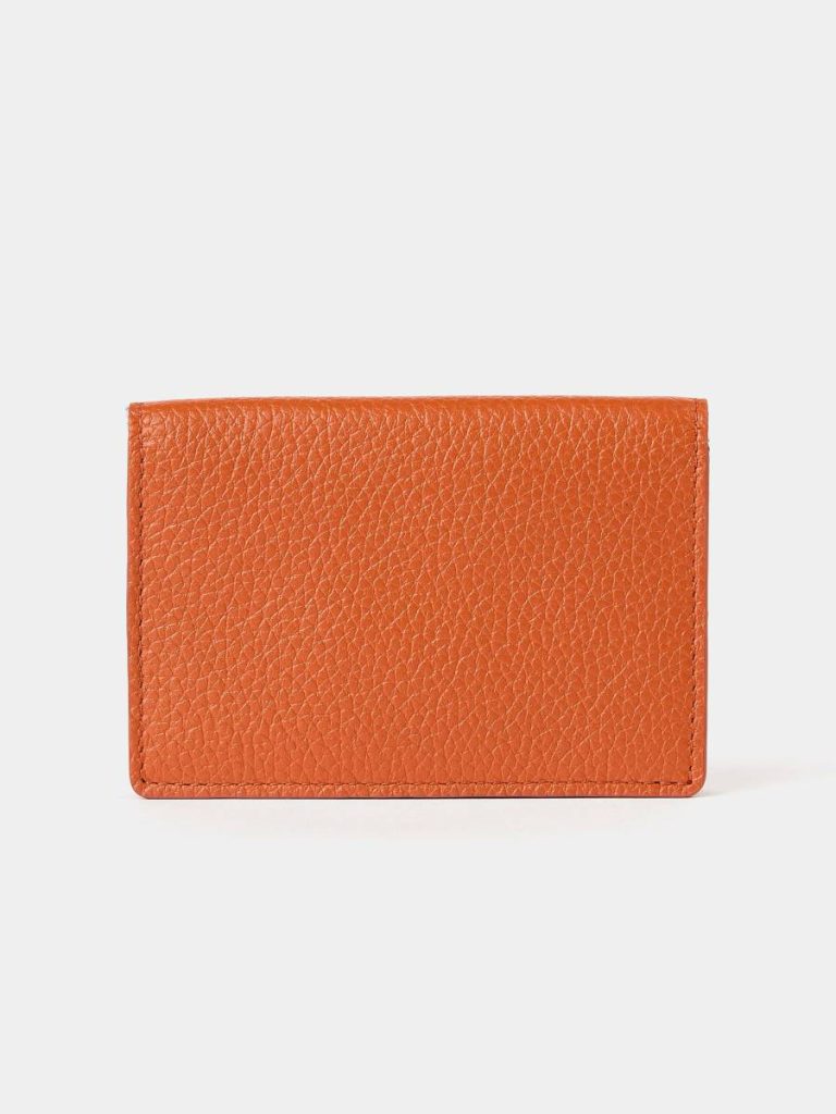 The Double Credit Card Holder - Ochre With Tartan Madras Grain Cambridge Satchel Crossbody Women - Image 3
