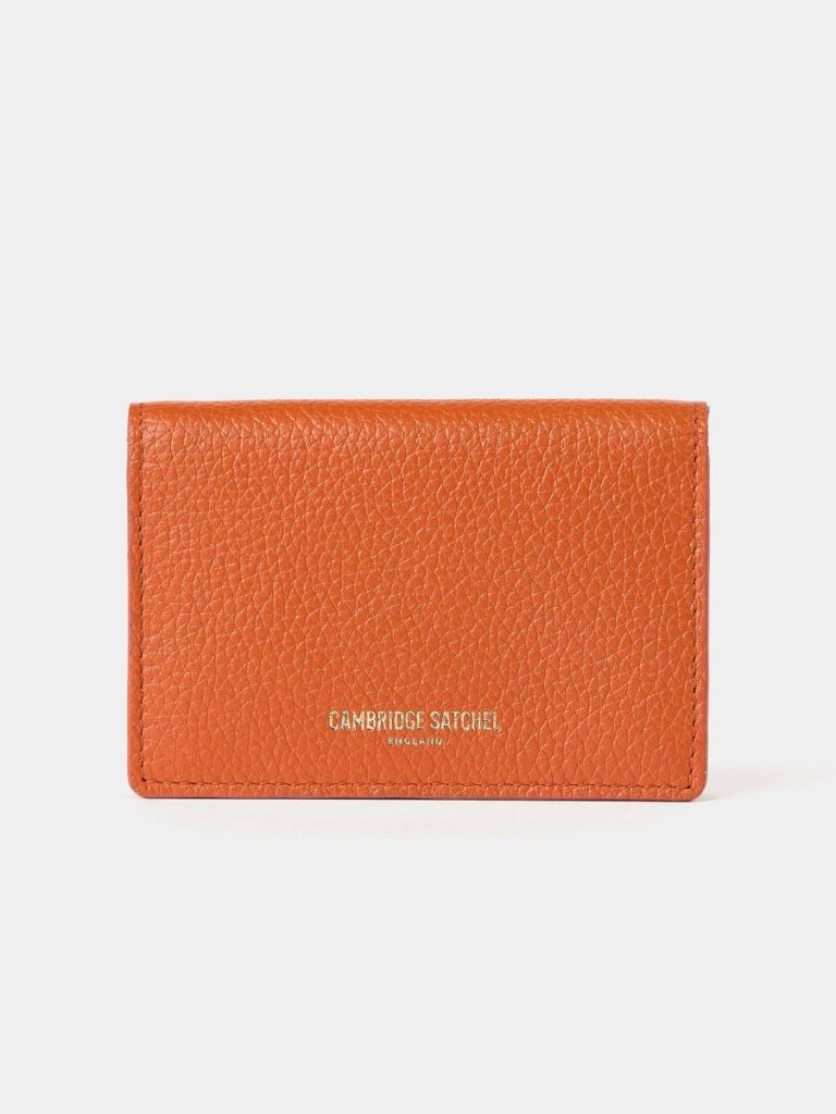 The Double Credit Card Holder - Ochre With Tartan Madras Grain Cambridge Satchel Crossbody Women