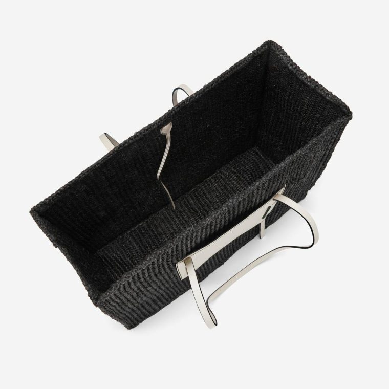 The Large Capri Women Black Raffia & Off-White Smooth Shoulder Bags Demellier - Image 4