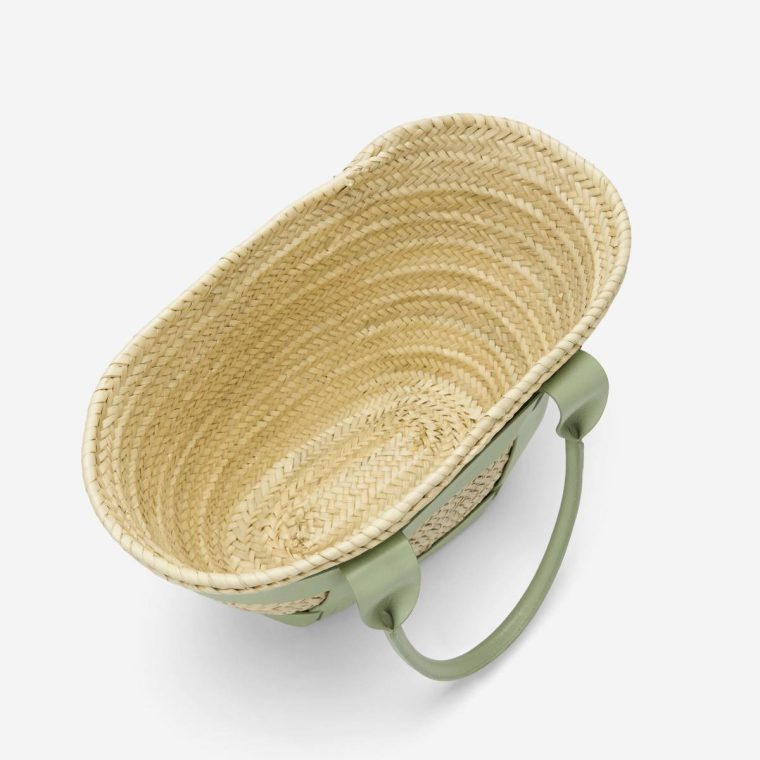 The Maxi Santorini Shoulder Bags Women Natural Basket Khaki Smooth Demellier - Image 5