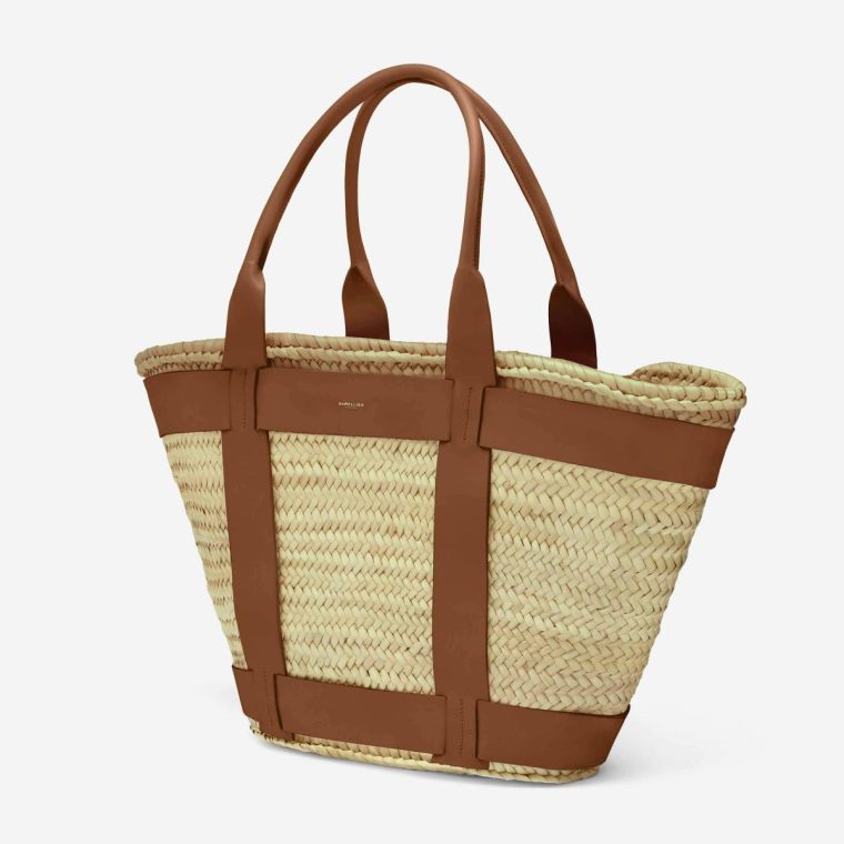 The Maxi Santorini Women Shoulder Bags Natural Basket Tan Smooth Demellier - Image 2