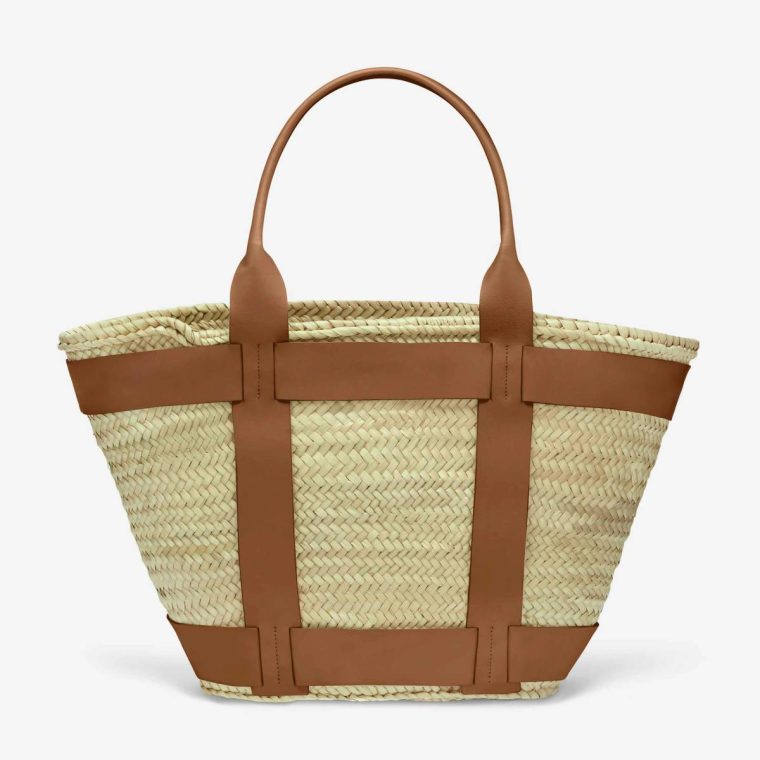 The Maxi Santorini Women Shoulder Bags Natural Basket Tan Smooth Demellier - Image 3
