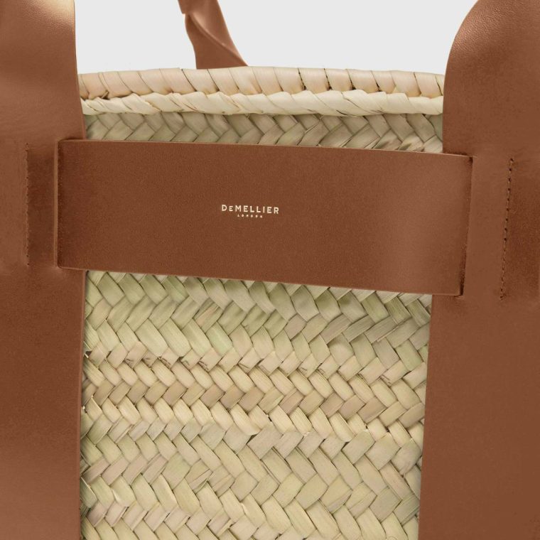 The Maxi Santorini Women Shoulder Bags Natural Basket Tan Smooth Demellier - Image 5
