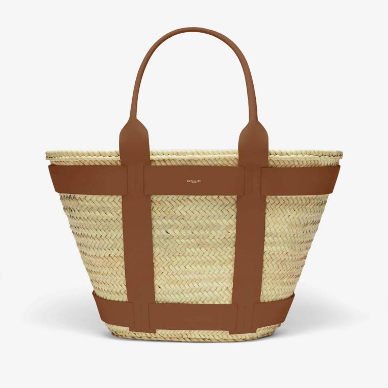 The Maxi Santorini Women Shoulder Bags Natural Basket Tan Smooth Demellier