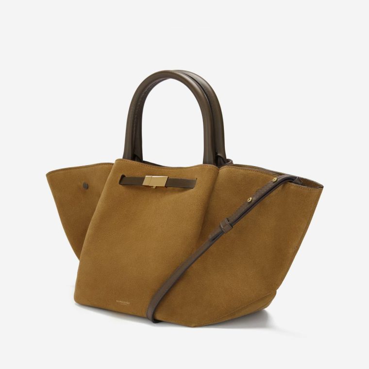 The Midi New York Demellier Women Crossbody Bags Caramel Suede & Mocha Smooth - Image 3