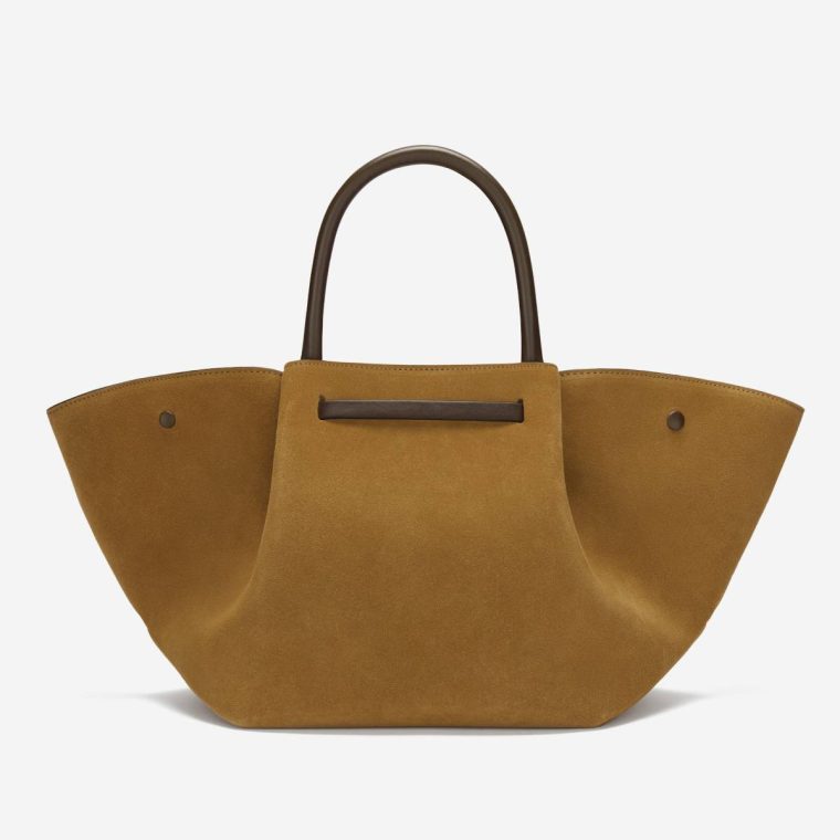 The Midi New York Demellier Women Crossbody Bags Caramel Suede & Mocha Smooth - Image 4
