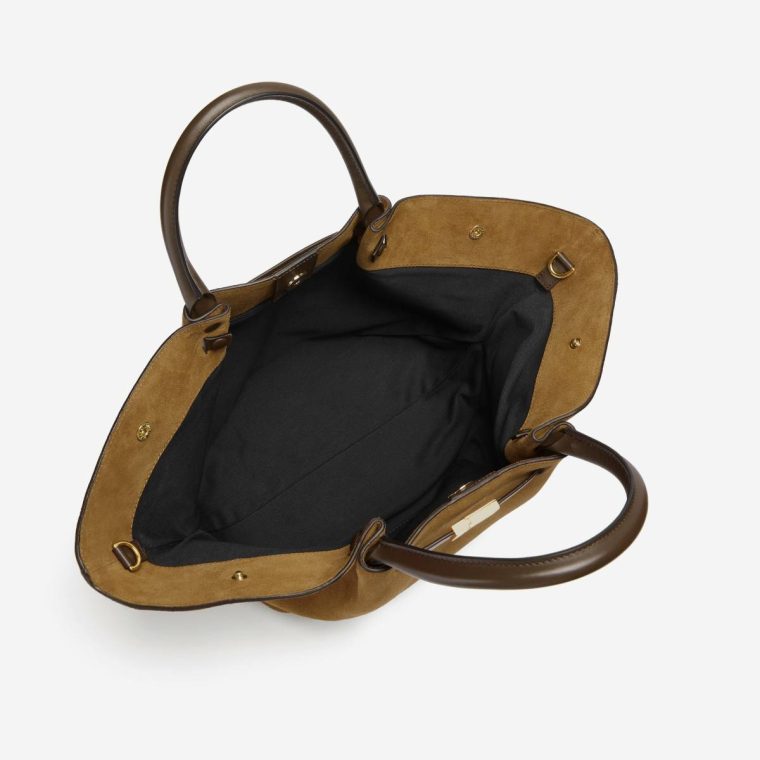 The Midi New York Demellier Women Crossbody Bags Caramel Suede & Mocha Smooth - Image 5