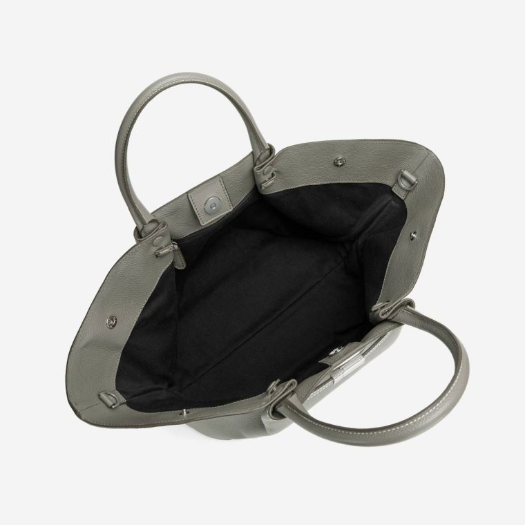 The Midi New York Women Stone Grey Small Grain Ecru Stitching Demellier Crossbody Bags - Image 5