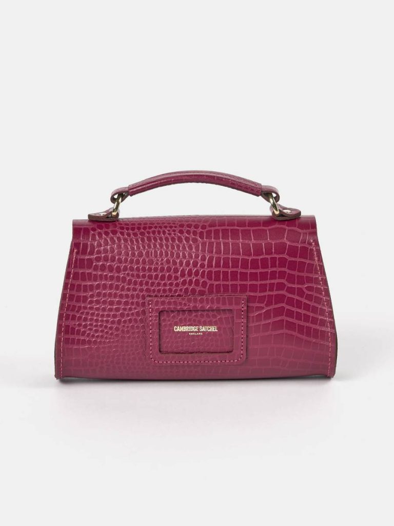 The Mini Poppy - Magenta Croc Women Handbags Cambridge Satchel - Image 2