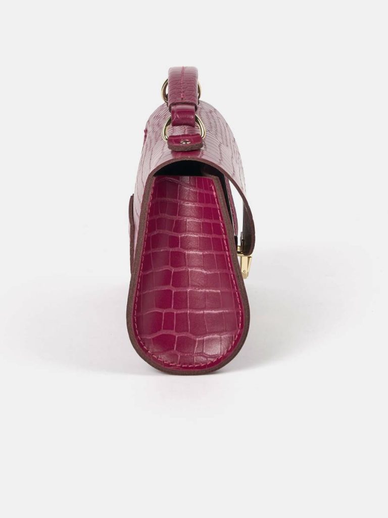 The Mini Poppy - Magenta Croc Women Handbags Cambridge Satchel - Image 4