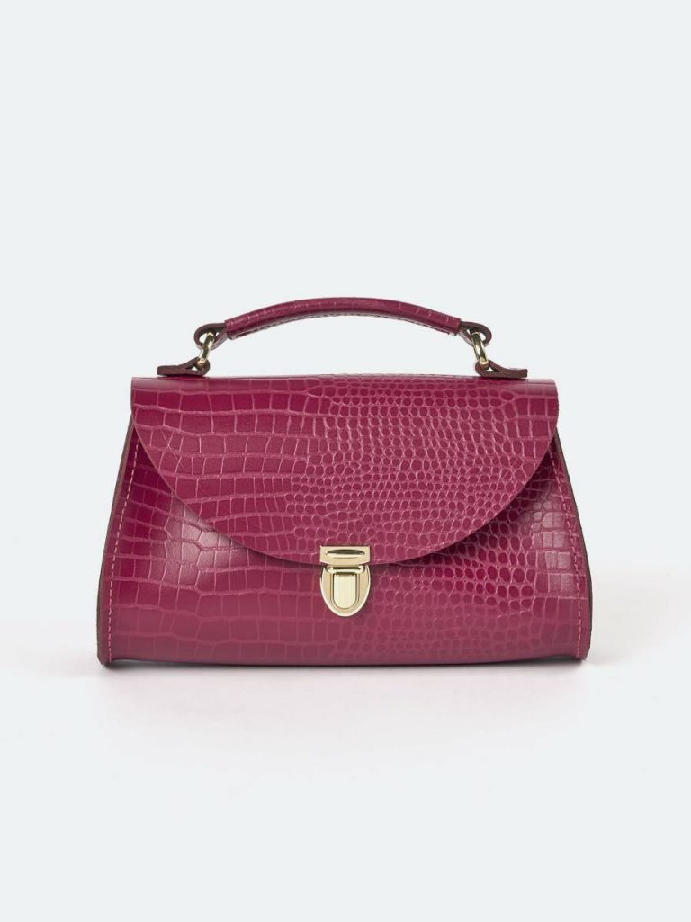 The Mini Poppy - Magenta Croc Women Handbags Cambridge Satchel