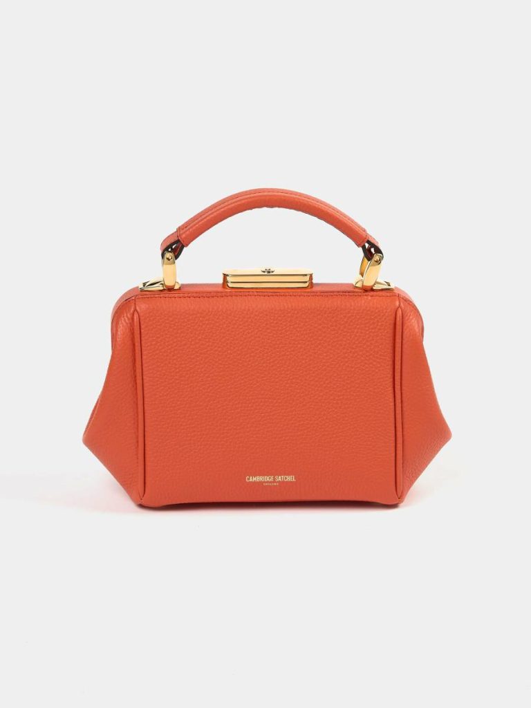 The Mini Sophie - Tangerine Calf Grain Cambridge Satchel Women Handbags - Image 4