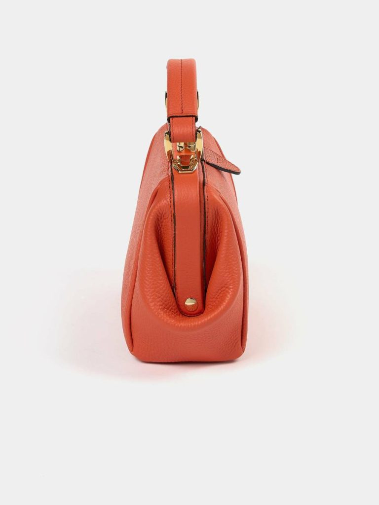 The Mini Sophie - Tangerine Calf Grain Cambridge Satchel Women Handbags - Image 5