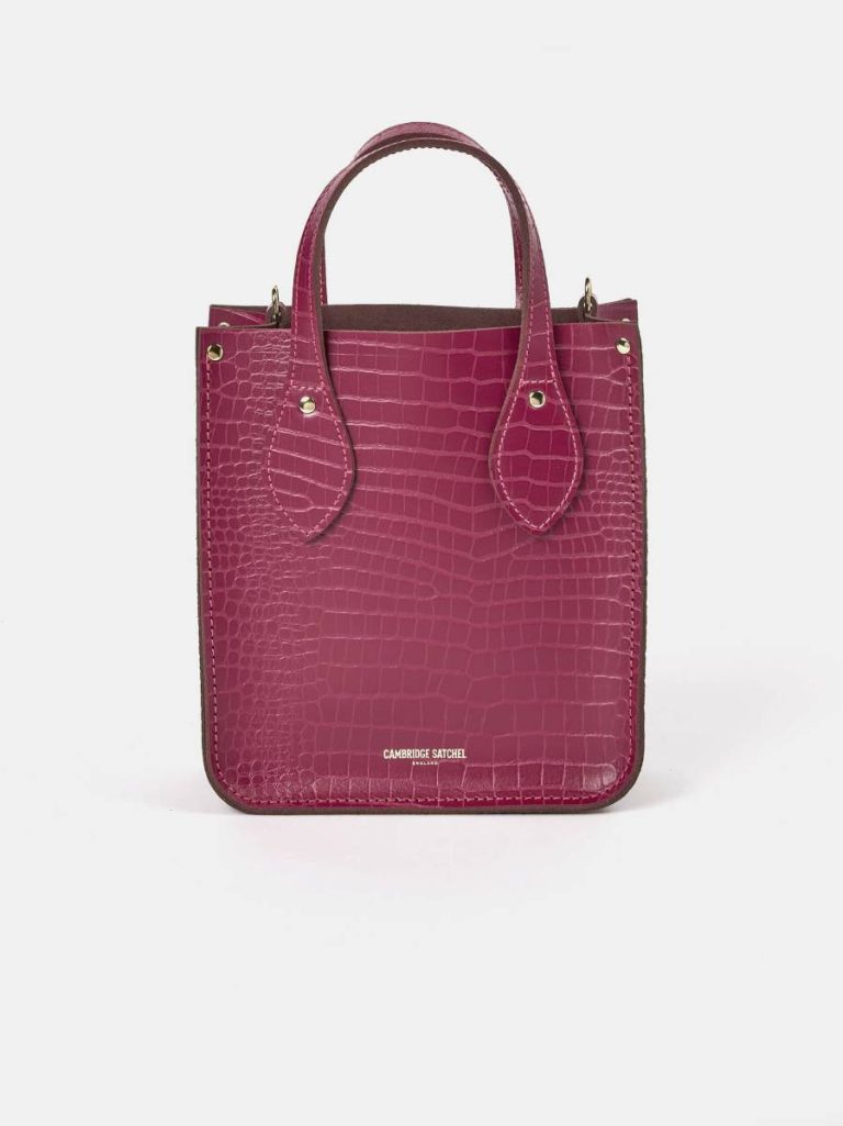 The Mini Tote -Magenta Croc Tote Bags Women Cambridge Satchel - Image 3