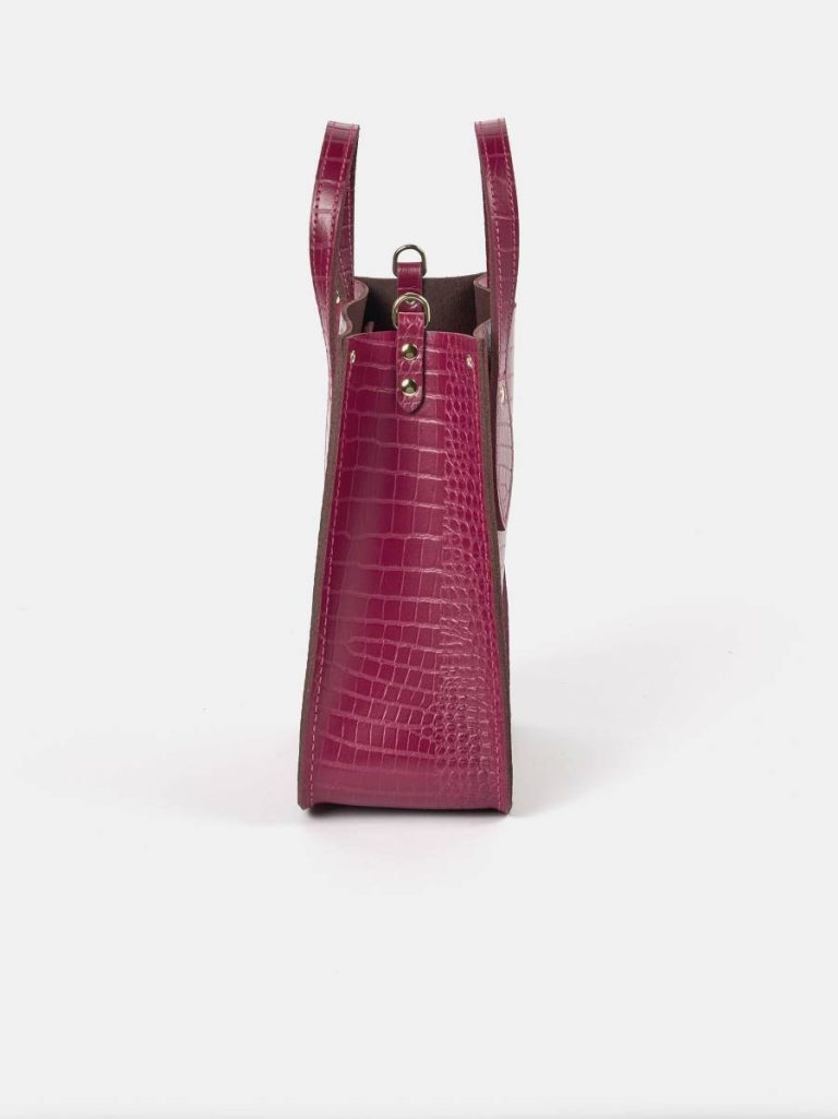 The Mini Tote -Magenta Croc Tote Bags Women Cambridge Satchel - Image 5