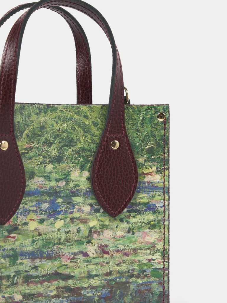 The Mini Tote - Oxblood With Water Lillies Women Cambridge Satchel Tote Bags - Image 5
