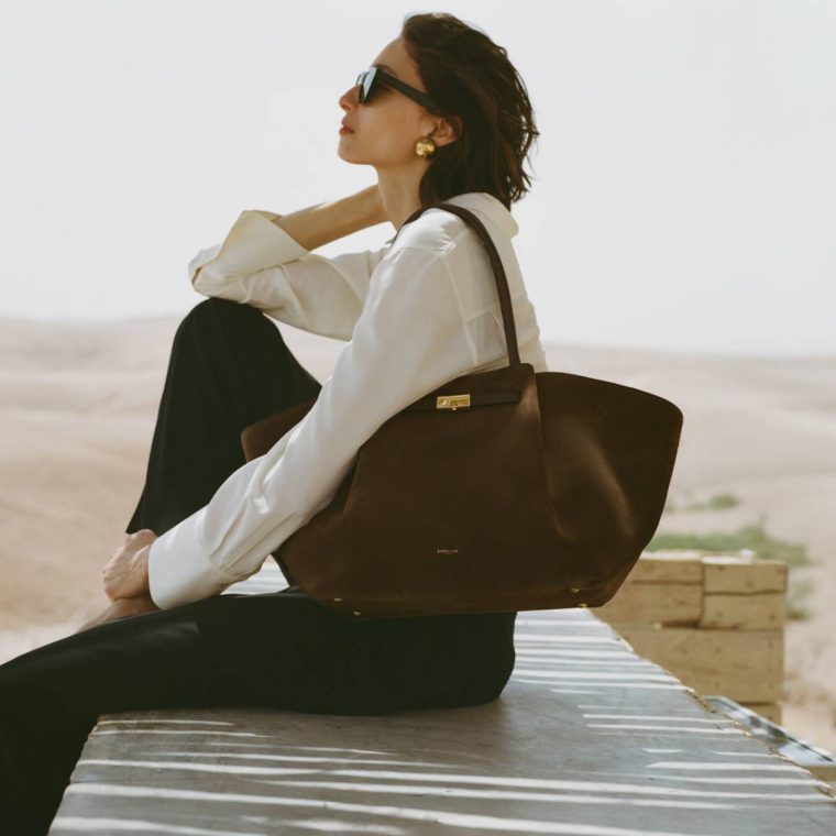 The New York Shoulder Bags Women Demellier Mocha Suede & Mocha Smooth - Image 2