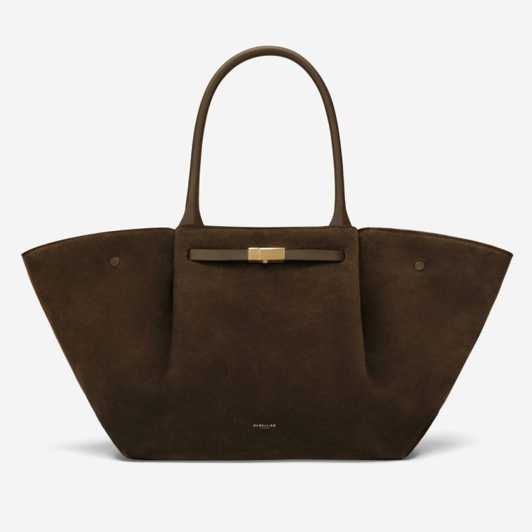 The New York Shoulder Bags Women Demellier Mocha Suede & Mocha Smooth